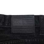POLO JEANS CO. RALPH LAUREN 90s Straight Denim Pants, Size M, Black, Button Fly, Leather Patch, Made in Morocco
