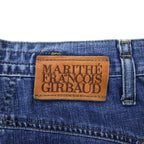MARITHE FRANCOIS GIRBAUD バギー テーパード デニムパンツ S ブルー コットン ジッパーフライ 日本製