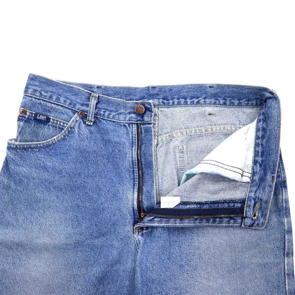 Lee 90年代 USA製 デニムパンツ 34 ブルー コットン レザーパッチ ジッパーフライ 200-8989