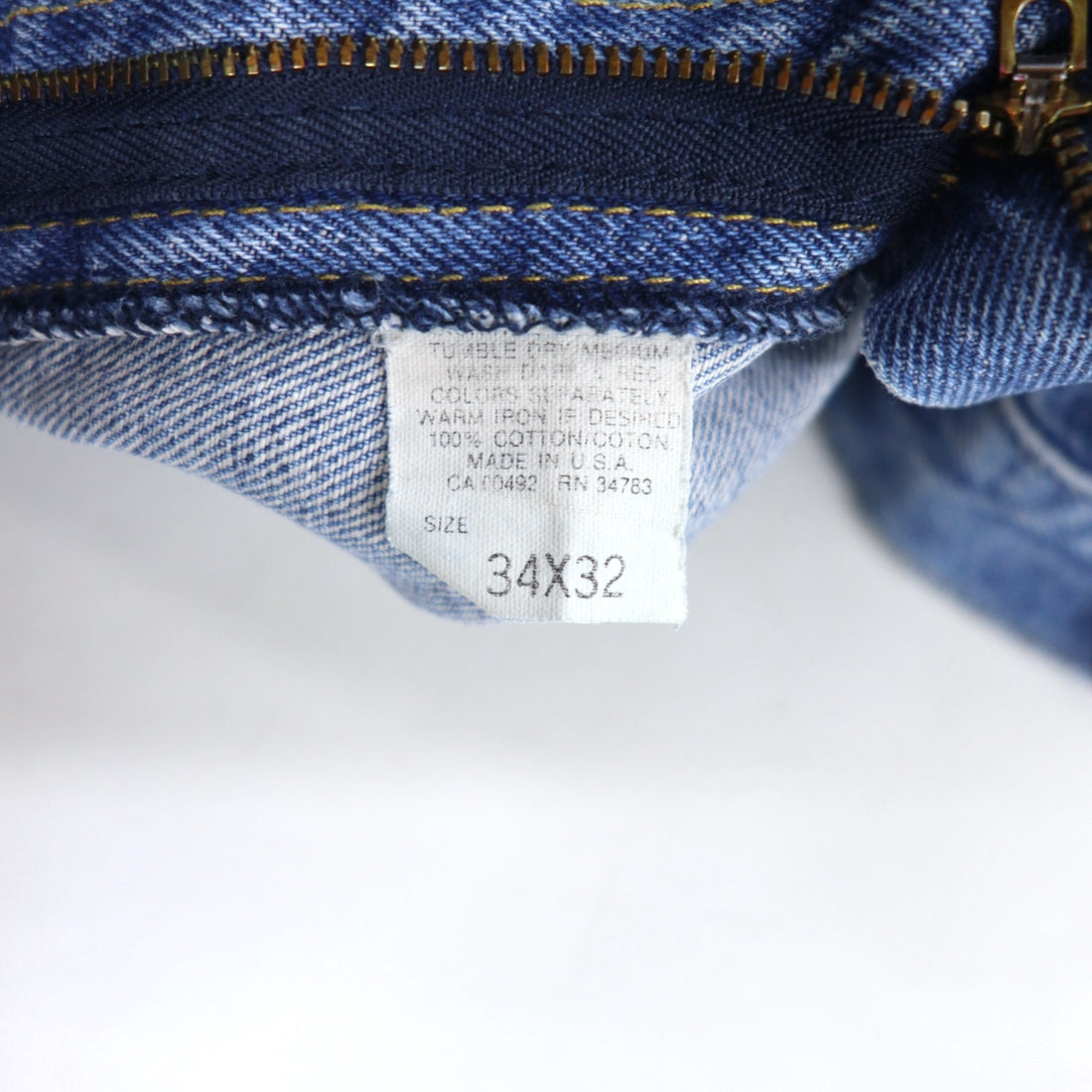 Lee 90年代 USA製 デニムパンツ 34 ブルー コットン レザーパッチ ジッパーフライ 200-8989