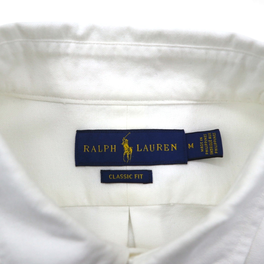 Ralph Lauren ビッグポニー 刺繍 オックスフォード ボタンダウン シャツ M ホワイト コットン ロゴ