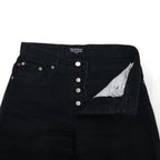 POLO JEANS CO. RALPH LAUREN 90s Straight Denim Pants, Size M, Black, Button Fly, Leather Patch, Made in Morocco