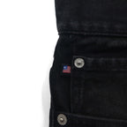 POLO JEANS CO. RALPH LAUREN 90s Straight Denim Pants, Size M, Black, Button Fly, Leather Patch, Made in Morocco