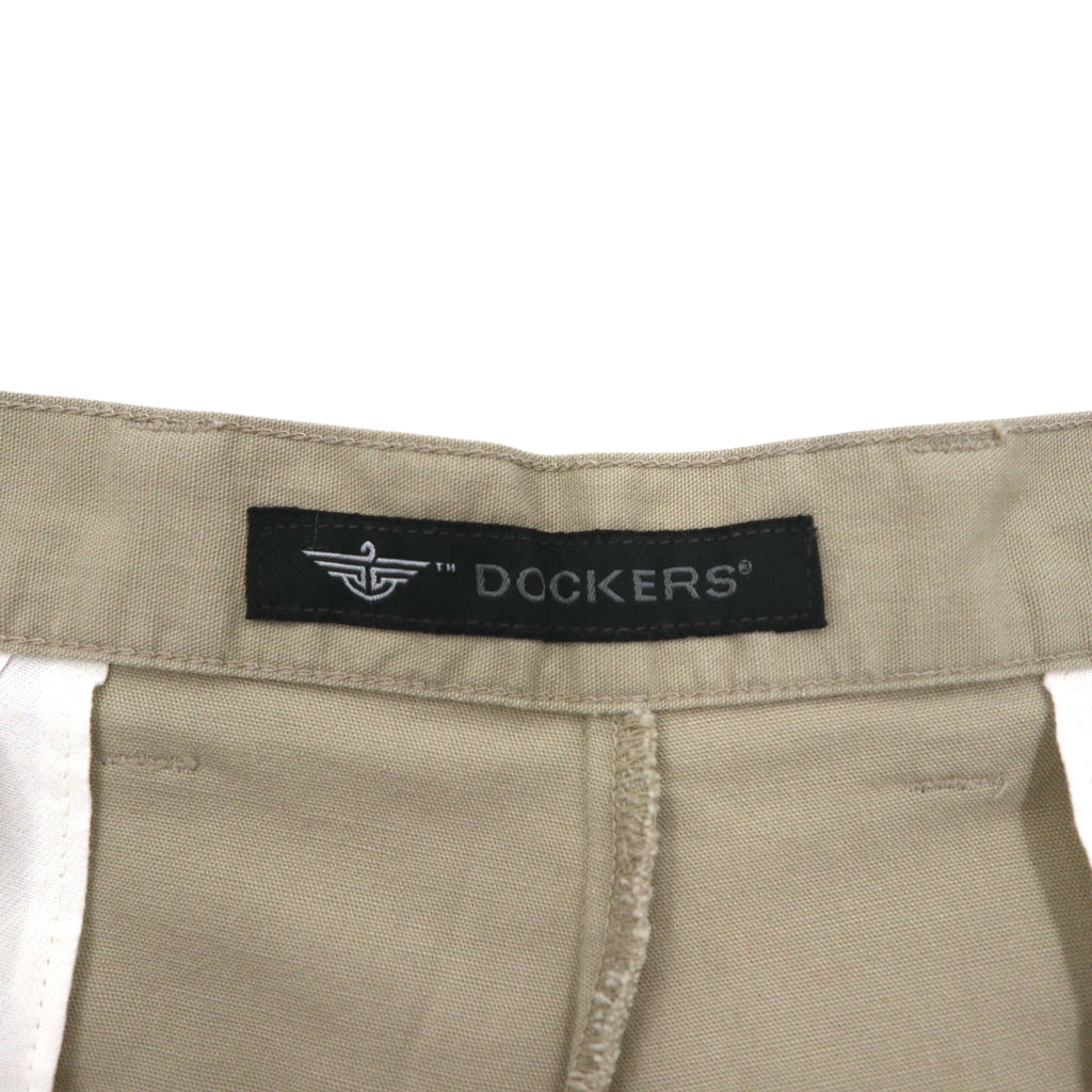DOCKERS (Levi's) Duck Canvas Tuck Shorts, Size L, Beige, Cotton