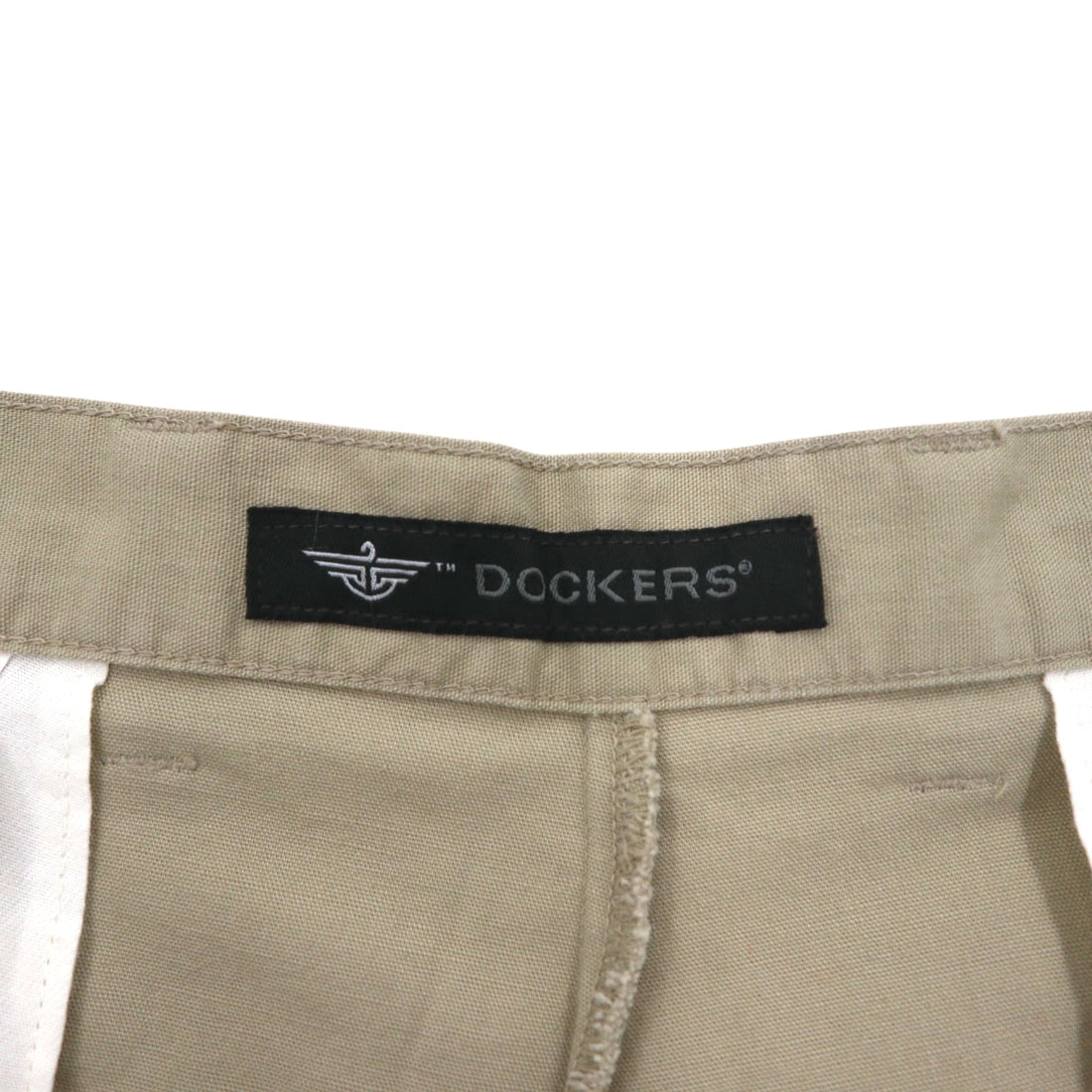 DOCKERS (Levi's) Duck Canvas Tuck Shorts, Size L, Beige, Cotton