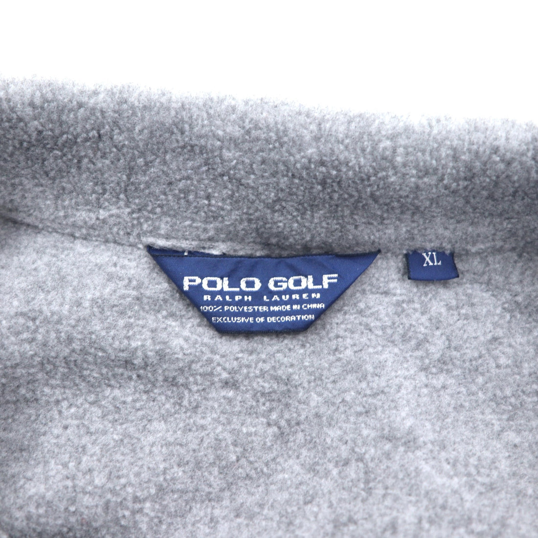 POLO GOLF RALPH LAUREN 90s Half Snap Fleece Jacket XL Gray Polyester Drawcord
