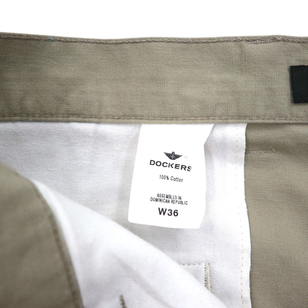 DOCKERS (Levi's) Duck Canvas Tuck Shorts, Size L, Beige, Cotton