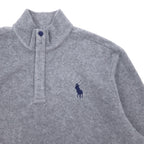 POLO GOLF RALPH LAUREN 90s Half Snap Fleece Jacket XL Gray Polyester Drawcord