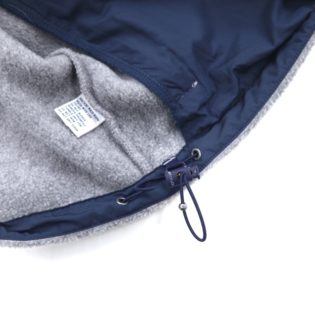 POLO GOLF RALPH LAUREN 90s Half Snap Fleece Jacket XL Gray Polyester Drawcord