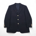 BURBERRY Cashmere Blend 3B Tailored Jacket Blazer, Navy Blue, Size S, Wool, Gold Buttons, Made in Japan