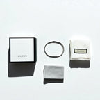 GUCCI リザード レザー Gロゴ ブレスレット バングル ブルー シルバー イタリア製