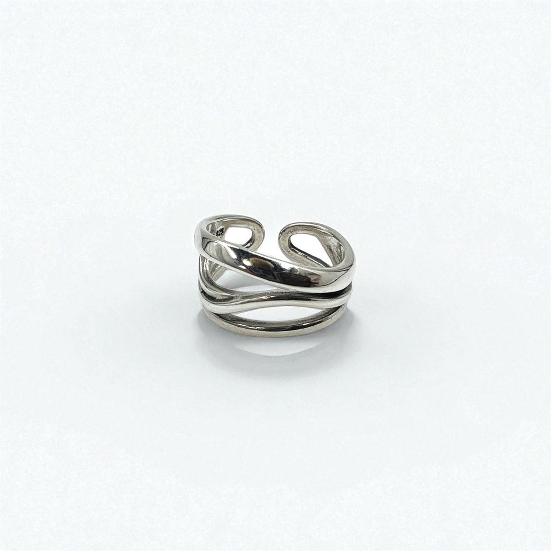 Vintage Silver Open Ring ウェーブデザイン オープン リング 指輪 シルバー 925