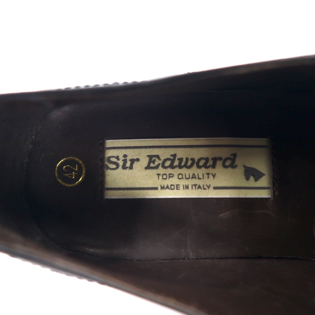 Sir Edward Italian made dress shoes, 26.5cm, black leather, quarter brogue, straight tip
