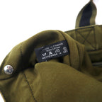 HERMES Made in France Bicolor Fouleaux MM Canvas Tote Bag Khaki Black Cotton