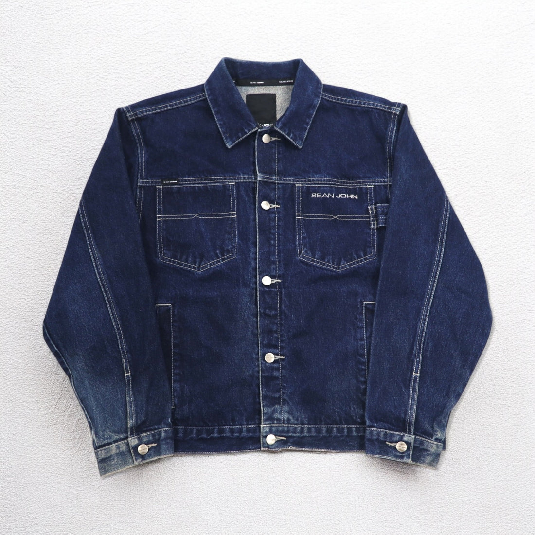 SEAN JOHN 00s Denim Jacket, G-Jean, M, Indigo, Blue, One Point Logo, Embroidered