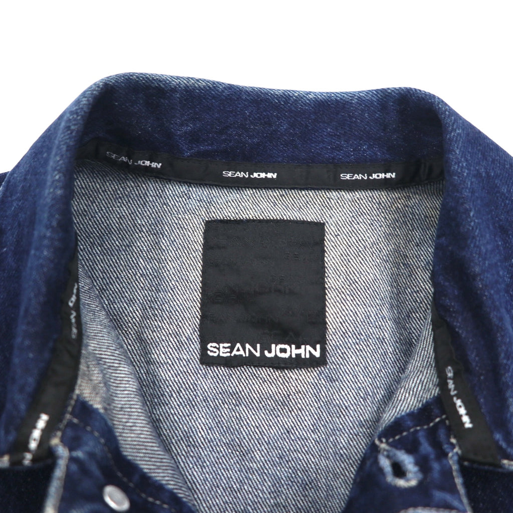 SEAN JOHN 00s Denim Jacket, G-Jean, M, Indigo, Blue, One Point Logo, Embroidered