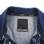 SEAN JOHN 00s Denim Jacket, G-Jean, M, Indigo, Blue, One Point Logo, Embroidered