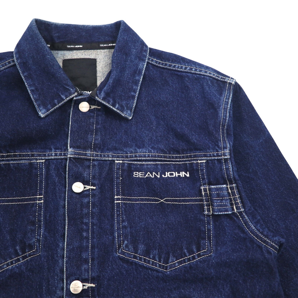 SEAN JOHN 00s Denim Jacket, G-Jean, M, Indigo, Blue, One Point Logo, Embroidered
