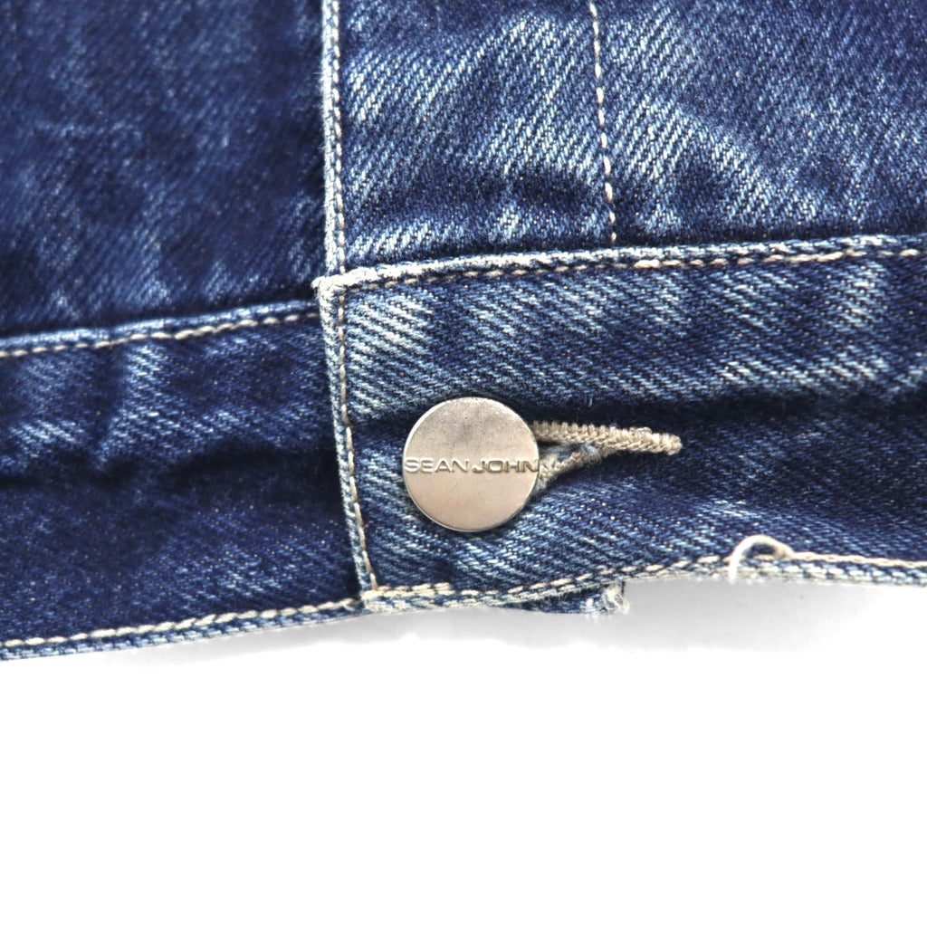 SEAN JOHN 00s Denim Jacket, G-Jean, M, Indigo, Blue, One Point Logo, Embroidered