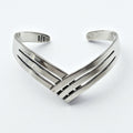 Vintage 925 Silver Cuff Bracelet Made In Mexico メキシカンジュエリー V字 ウェーブ バングル シルバー