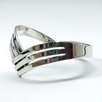 Vintage 925 Silver Cuff Bracelet Made In Mexico メキシカンジュエリー V字 ウェーブ バングル シルバー