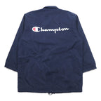 Champion 90s Long Coach Jacket M Navy Script Logo Back Print