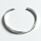 Vintage 925 Silver Cuff Bracelet Made In Mexico メキシカンジュエリー V字 ウェーブ バングル シルバー