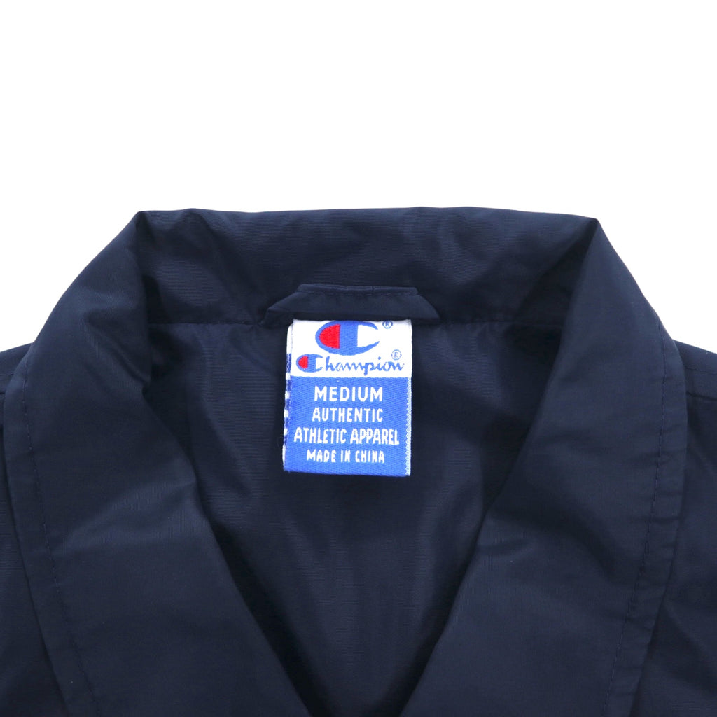 Champion 90s Long Coach Jacket M Navy Script Logo Back Print