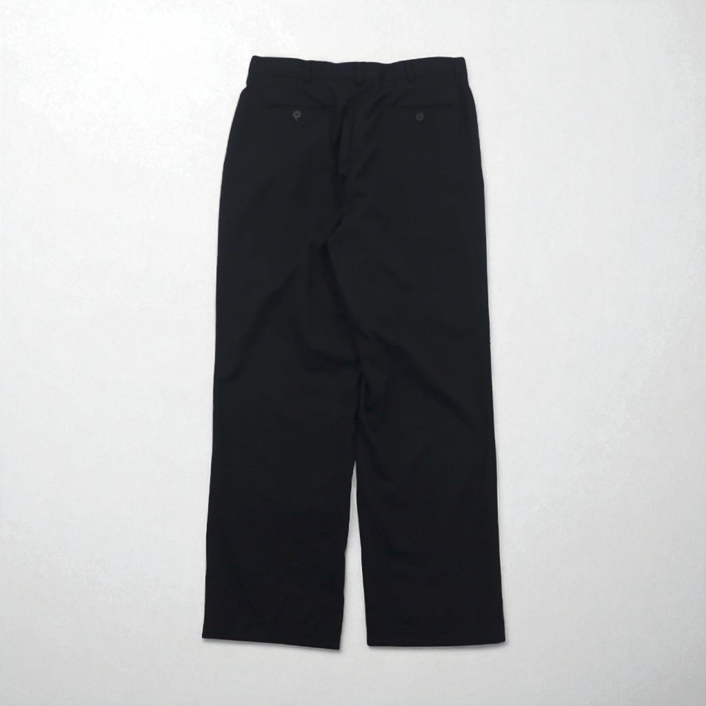 Nautica 90s Super 100s 2-pleat Wide Leg Slacks, Size L, Black Wool