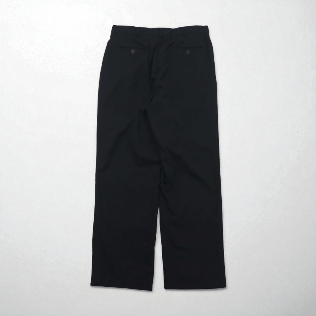 Nautica 90s Super 100s 2-pleat Wide Leg Slacks, Size L, Black Wool