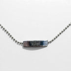 GUCCI Vintage Ball Chain Choker Necklace Silver 925 Logo Plate Made in Italy