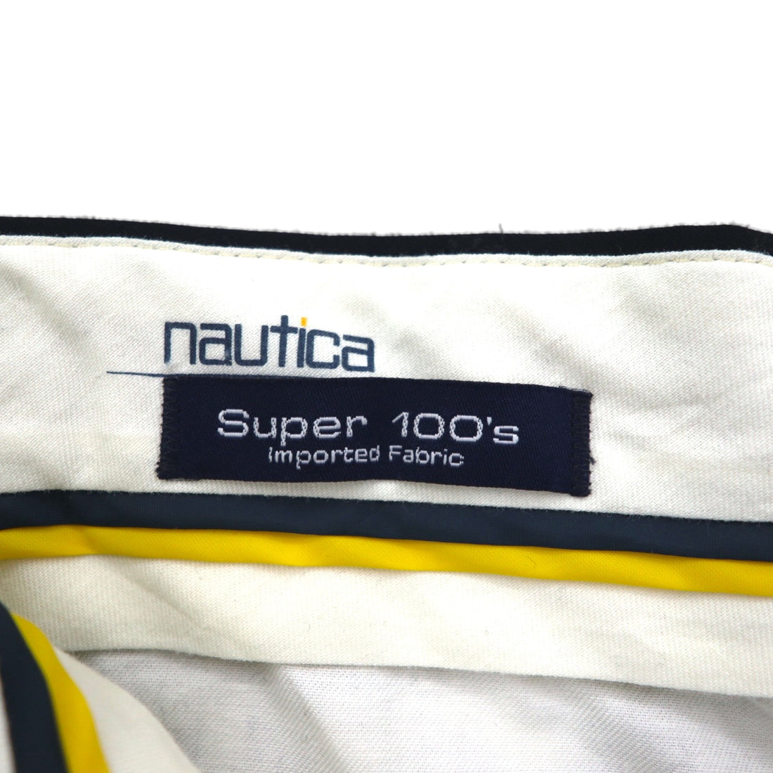 Nautica 90s Super 100s 2-pleat Wide Leg Slacks, Size L, Black Wool