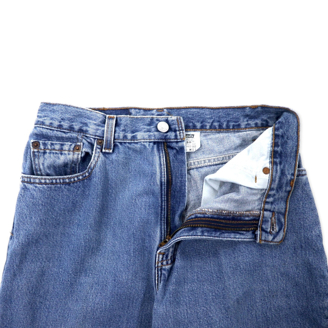 Levi's USA Made 90's 550 Relaxed Fit Tapered Denim Pants 10 Blue Ice Wash Cotton Button Back 512