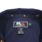 RLX Ralph Lauren Stand Collar Track Jacket 2XL Navy Drawcord Side Zip Pocket