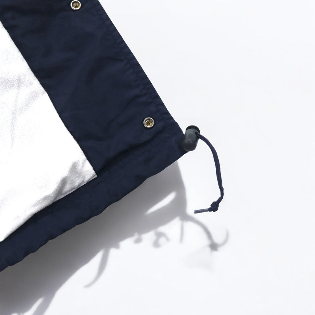 Champion 90s Long Coach Jacket M Navy Script Logo Back Print