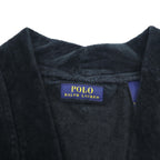 POLO RALPH LAUREN pile robe coat gown L/XL black cotton with belt