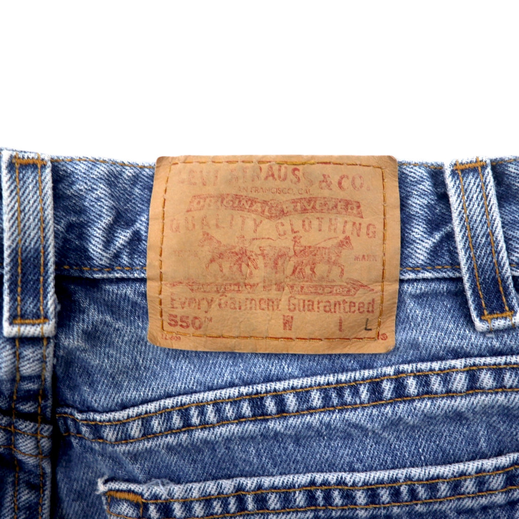 Levi's USA Made 90's 550 Relaxed Fit Tapered Denim Pants 10 Blue Ice Wash Cotton Button Back 512