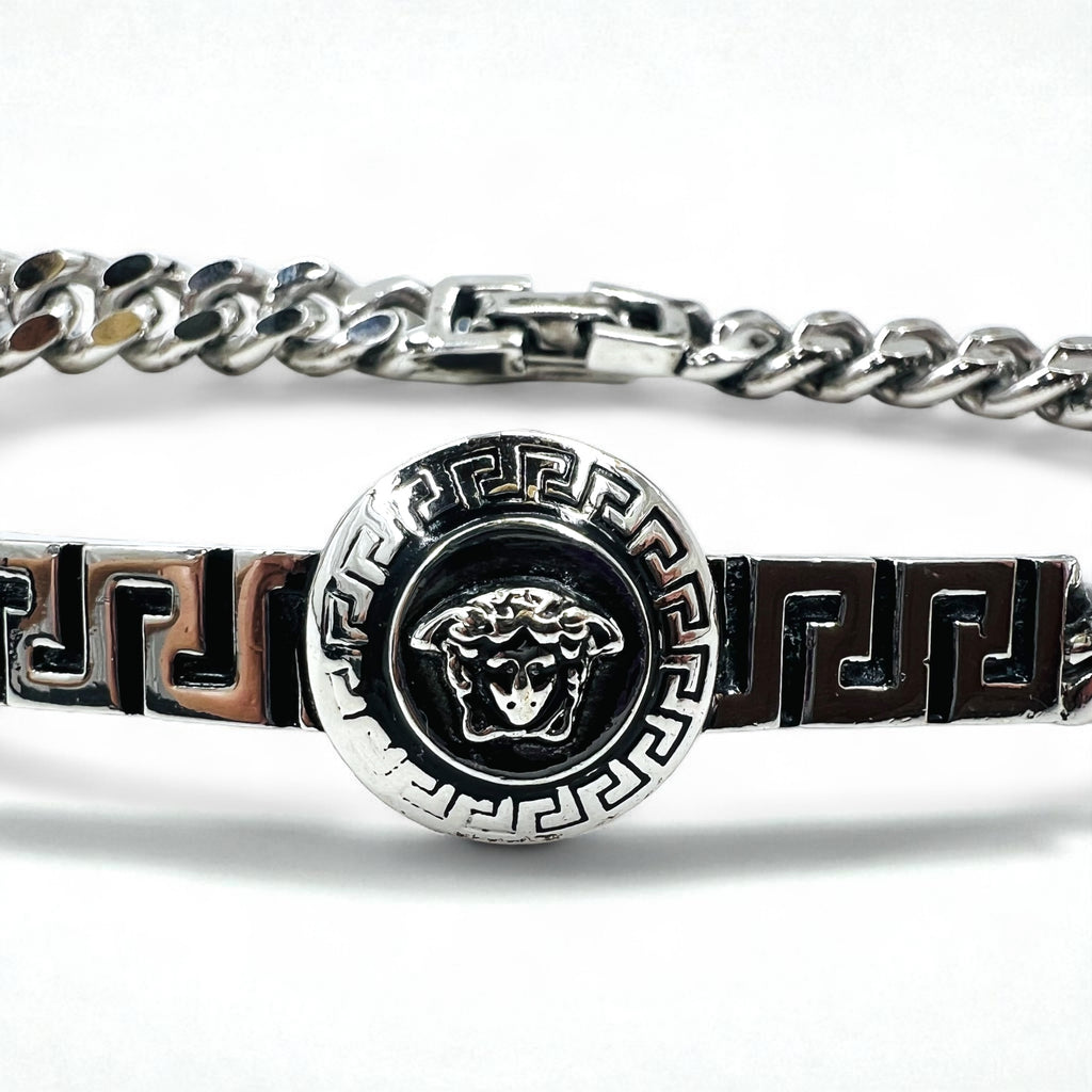 VERSACE ヴィンテージ メデューサ 喜平 チェーン ブレスレット シルバー イタリア製