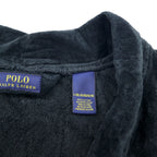POLO RALPH LAUREN pile robe coat gown L/XL black cotton with belt