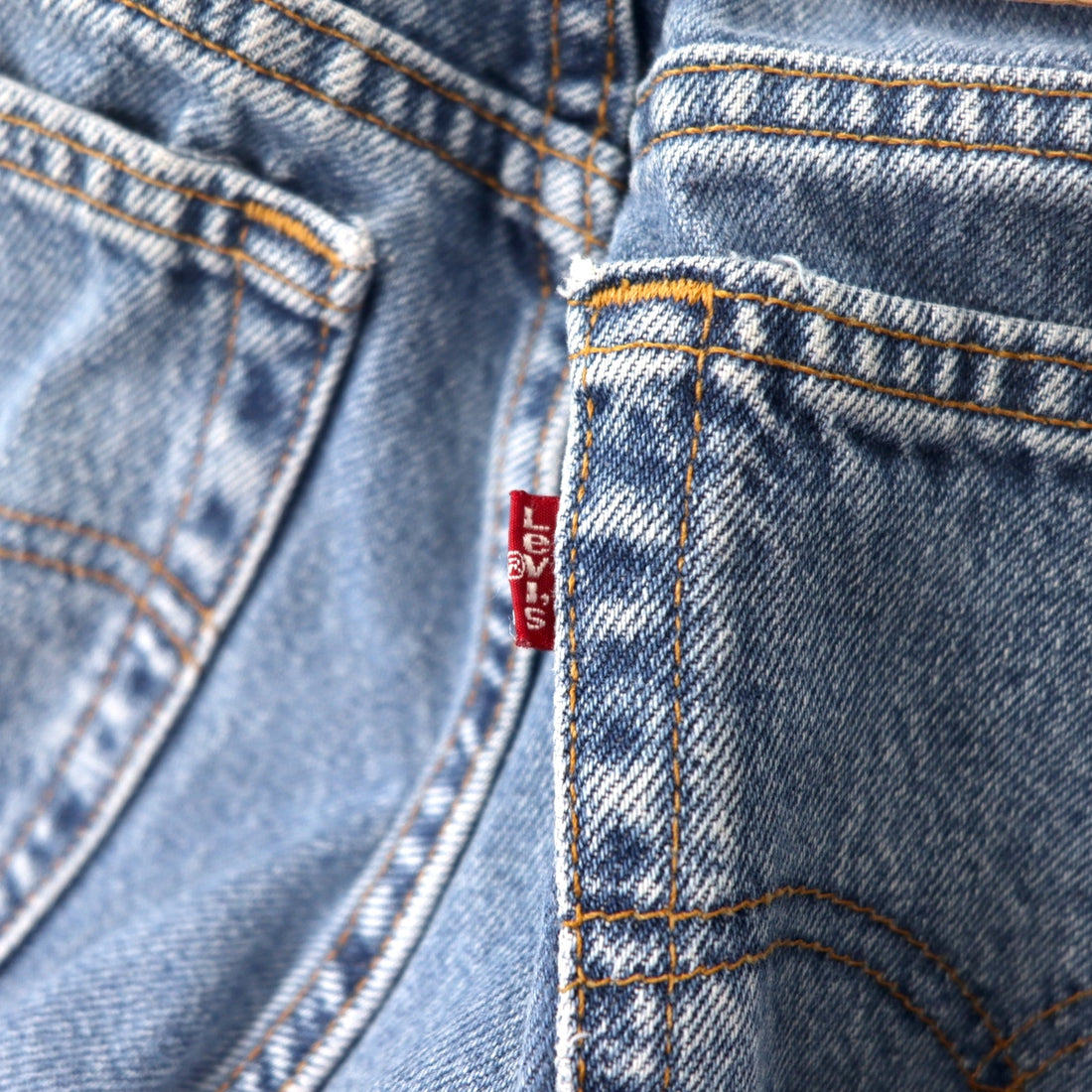 Levi's USA Made 90's 550 Relaxed Fit Tapered Denim Pants 10 Blue Ice Wash Cotton Button Back 512