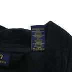POLO RALPH LAUREN pile robe coat gown L/XL black cotton with belt