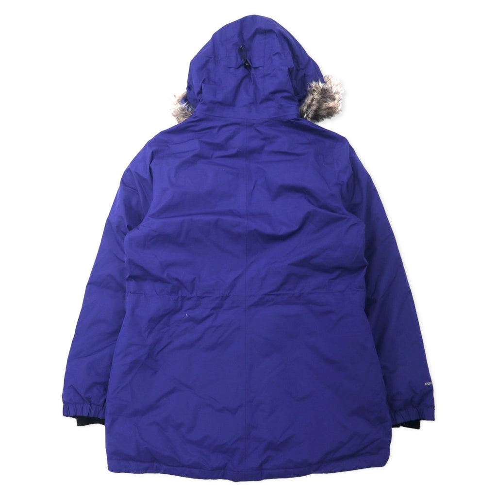 Eddie Bauer Weather Edge Down Parka Down Coat L Navy Polyester Fur Detachable WEATHER EDGE