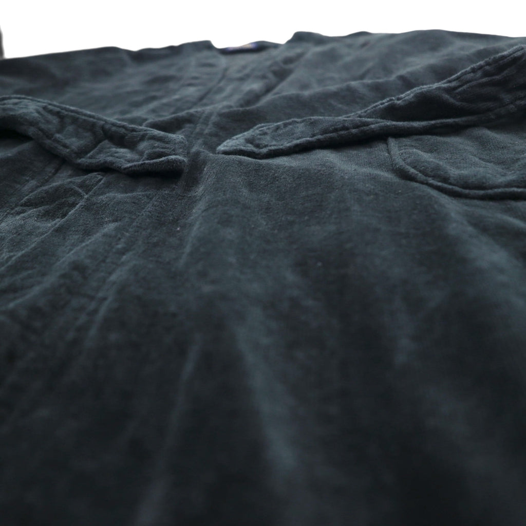 POLO RALPH LAUREN pile robe coat gown L/XL black cotton with belt