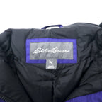 Eddie Bauer Weather Edge Down Parka Down Coat L Navy Polyester Fur Detachable WEATHER EDGE
