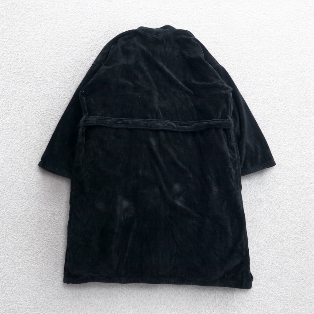 POLO RALPH LAUREN pile robe coat gown L/XL black cotton with belt