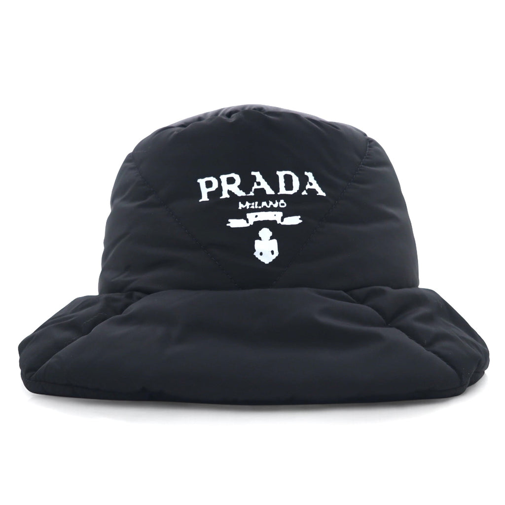 PRADA Padded Re-Nylon Bucket Hat, Quilted, Logo Print, 22AW, 2HC252