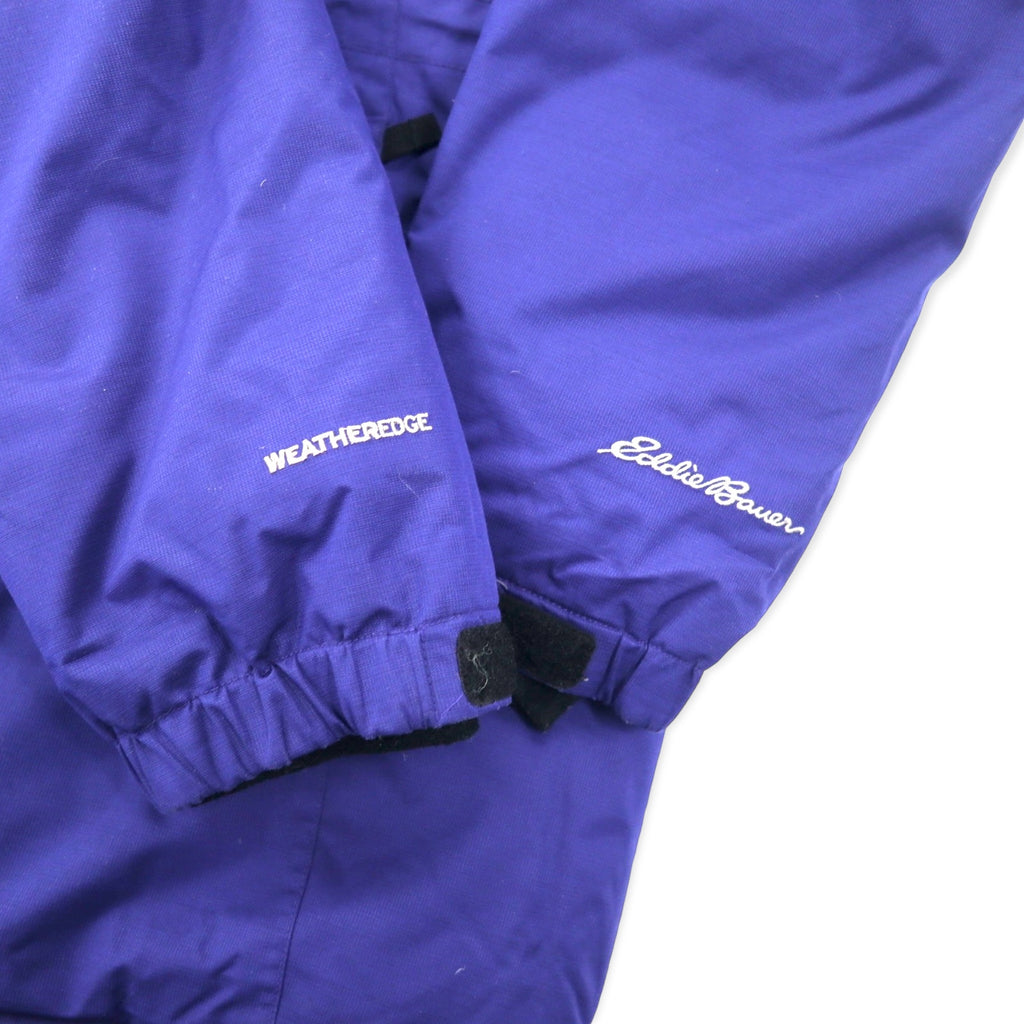 Eddie Bauer Weather Edge Down Parka Down Coat L Navy Polyester Fur Detachable WEATHER EDGE