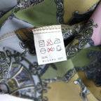 Vintage 90s Retro Shirt KABUL 90年代 総柄 ポリシャツ 2XL カーキ ポリエステル レトロ