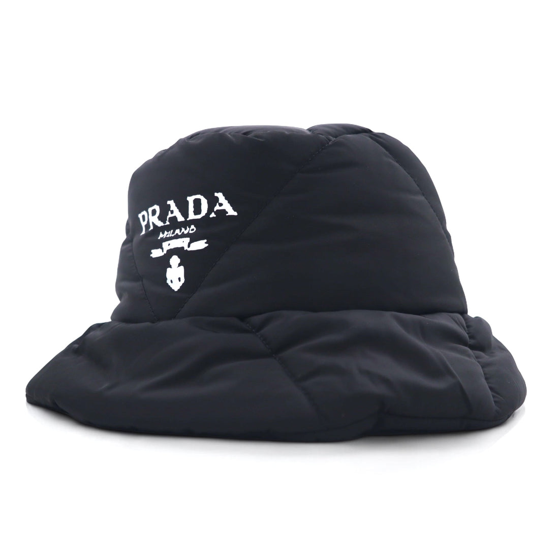 PRADA Padded Re-Nylon Bucket Hat, Quilted, Logo Print, 22AW, 2HC252
