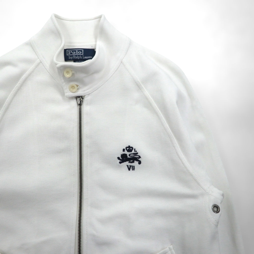 Polo Ralph Lauren 90s Stand Collar Zip Up Jacket, Medium, White Cotton